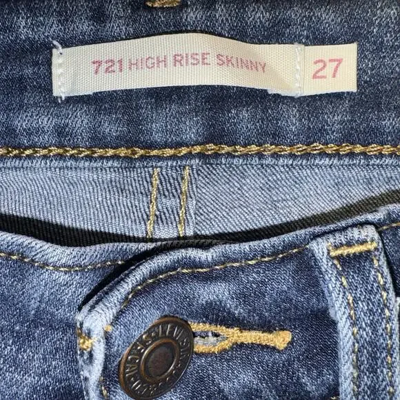 Levi’s Women’s 721 High-Rise Skinny Jean Size 27 - Picture 5 of 11